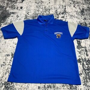 Pro Player Kentucky Wildcats NCAA Polo Shirt Mens Large Blue Gray Colorblock L